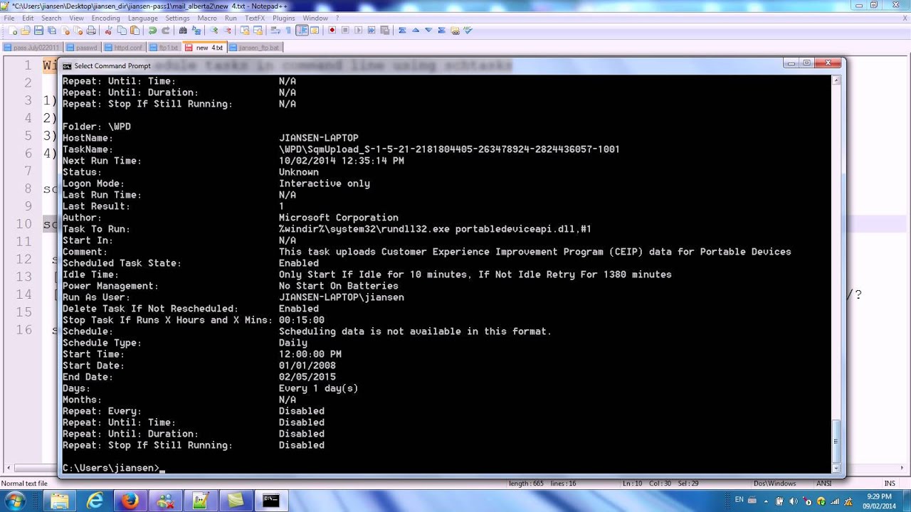 Windows - schedule tasks in command line - YouTube