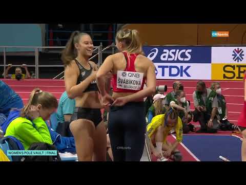 Olivia McTaggart help for Amalie Svabikova - Pole Vault ! World Athletics Indoor Championships