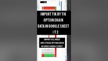IMPORTING TIK BY TIK OPTION CHAIN DATA IN GOOGLE SHEET - Automated Analysis in Google sheet