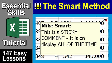 3-10: Show and Hide Excel Comments (Create Sticky Comments)