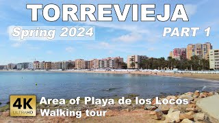 Torrevieja - Area of Playa de los Locos, part 1 - Spain | Costa Blanca - Walking tour [4k 60 fps]