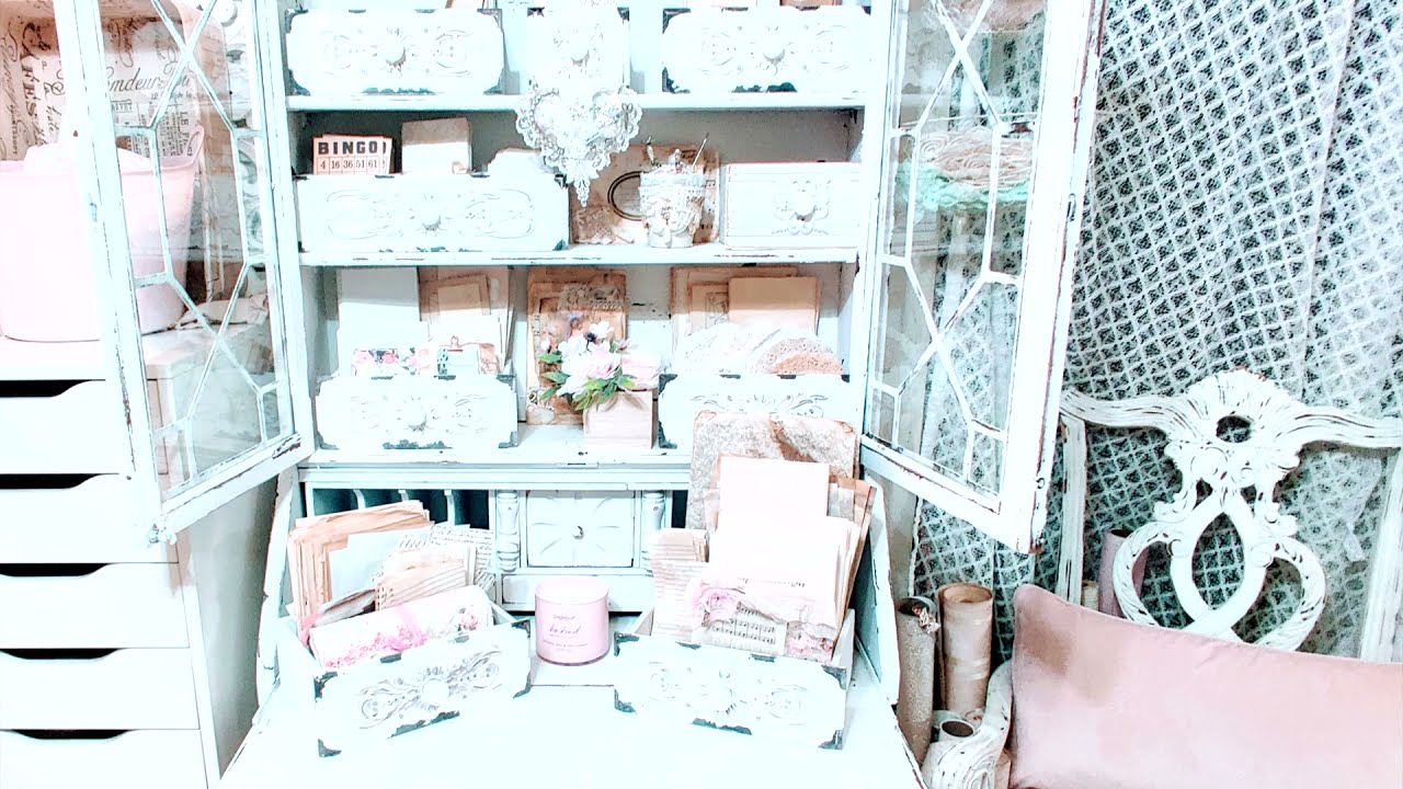 Vintage Secretary Desk Display In My Craftroom