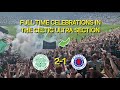 Full time celebrations from celtic ultra section  celtic 21 rangers  scenes