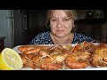 МУКБАНГ🍽 КРЕВЕТКАМИ НАЖРАЛАСЬ жрать умею  MUKBANG got drunk on shrimp, so you still know how to eat