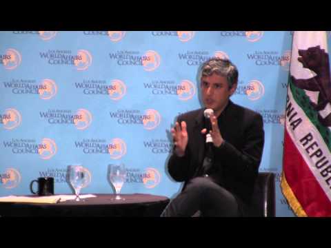 Reza Aslan addressing the Los Angeles World Affairs Council