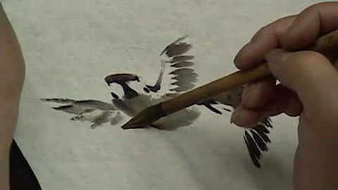 Sparrows by Han Jia-Xi in Chinese brush painting t...