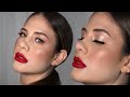 Maquiando Cliente | Make Glam com batom vermelho