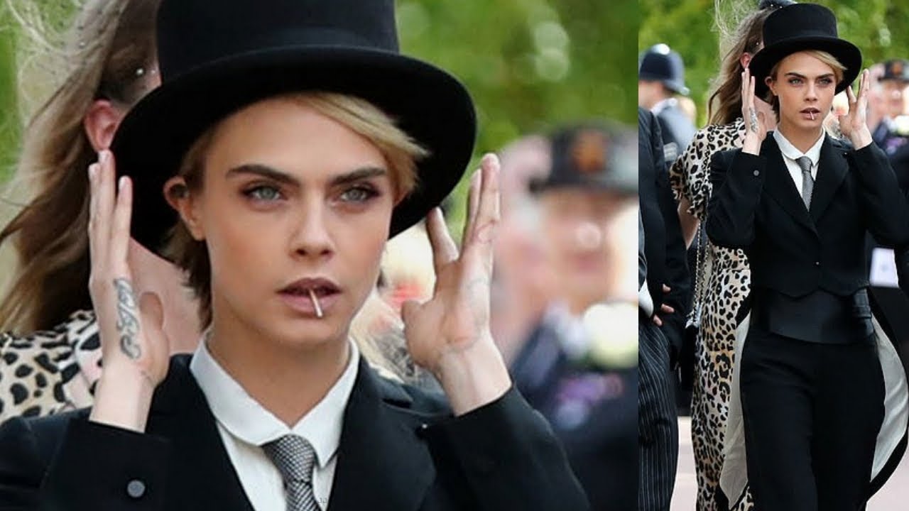 Cara Delevingne Wears A Top Hat And Tuxedo To Royal Wedding 