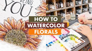 How to Watercolor Florals Using Mijello Mission Gold 36 Watercolor Set