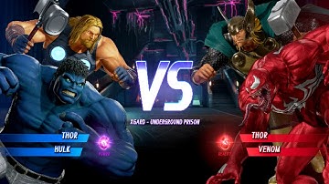 Thor & Hulk vs Thor & Venom [Very Hard]AI Marvel Capcom infinite power Stone