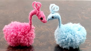 Easy Wool Bird Make at Home - Amazing Flamingo Making with Woolen yarn