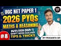 #8 Maths and Reasoning UGC NET | UGC NET PAPER 1 | UGC NET 06/01/2026 Shift-1 PYQs | STUDY POINT
