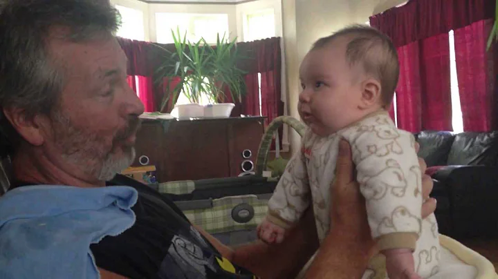 2-month-old Xavier making noises with Grandpa McCl...