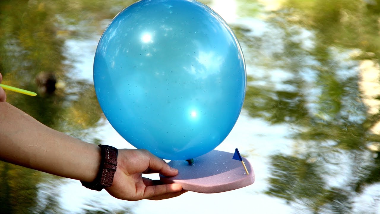 diy balloon powered boat - toy balloon boat - youtube