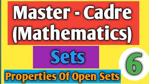 Properties Of Open Sets for master cadre by kk paathshala