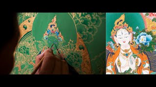 Norbulingka Thangka Painting - Painting a White Tara
