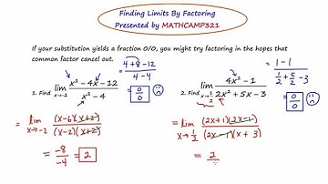 Mathcamp321: Calculus - Limits by Factoring