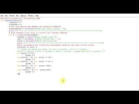 A python program for calculating CGPA - YouTube