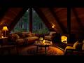 Peaceful Rainy Night At Cozy Cabin With Soothing Piano Jazz Rain Fireplace Sounds To Unwind