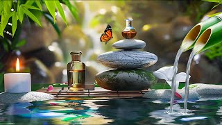 Bamboo Water Fountain Healing 24/7 & Relaxing Piano Music, Water Sound, Helps Deep Sleep
