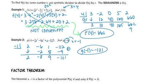 6.6: The Remainder & Factor Theorems