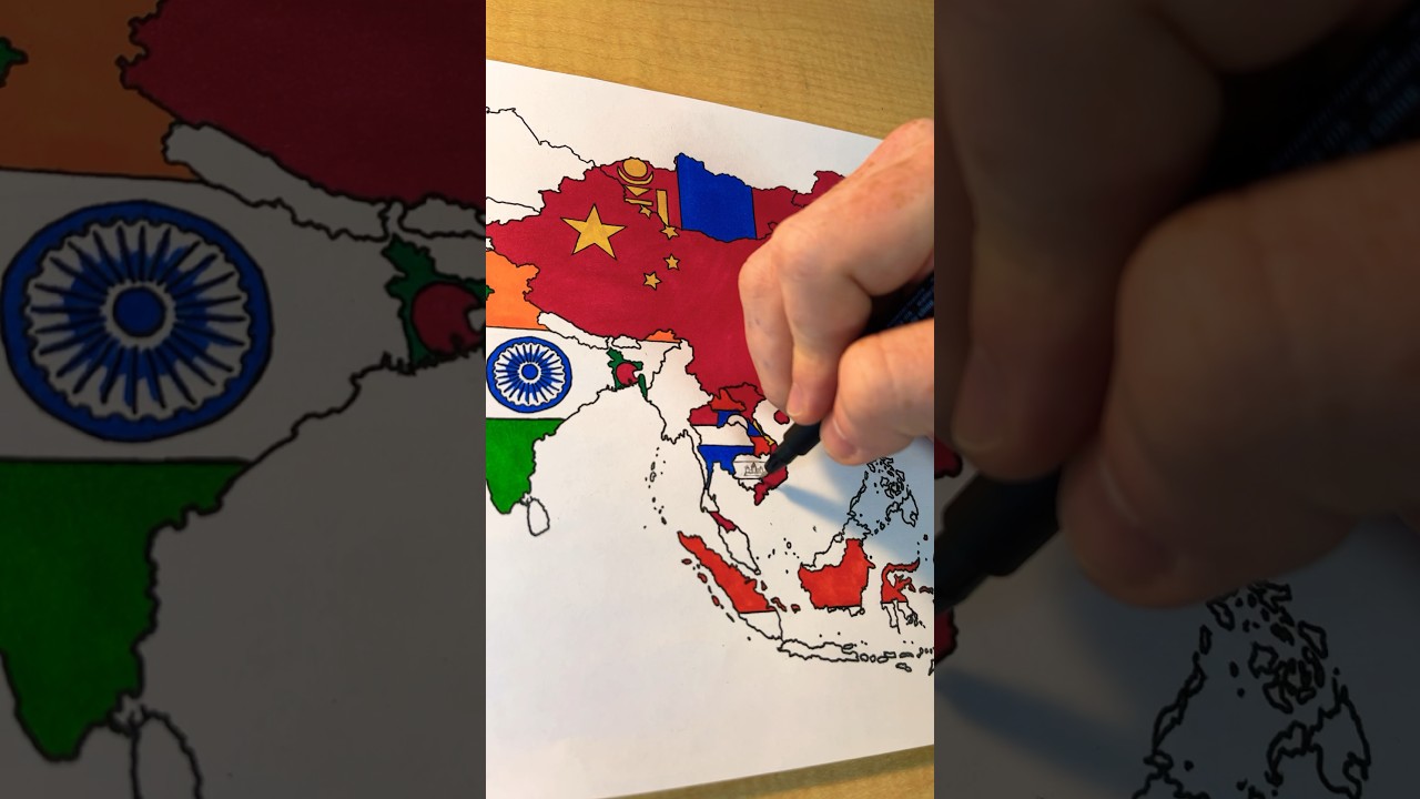 How to Draw CAMBODIA π°π #map #flag #cambodia #shorts