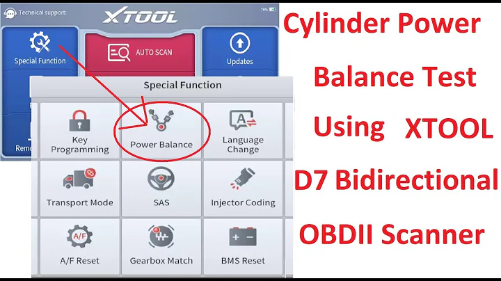 Special Function: Cylinder Power Balance Test on GMC V8 with XTOOL Scanner
