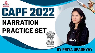 CAPF Assistant Commandant Preparation | Narration Practice Set | CAPF AC 2022 English Grammar