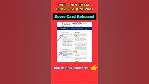 CSIR NET Score Card Released | Dec 2022 & June 2023 EXAM
