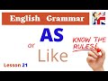 Usage of ‘AS’ in English – English Grammar lesson