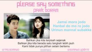 PARK BORAM - PLEASE SAY SOMETHING (Ost. W Two Worlds) [MV, EASY LYRIC, LIRIK INDONESIA]