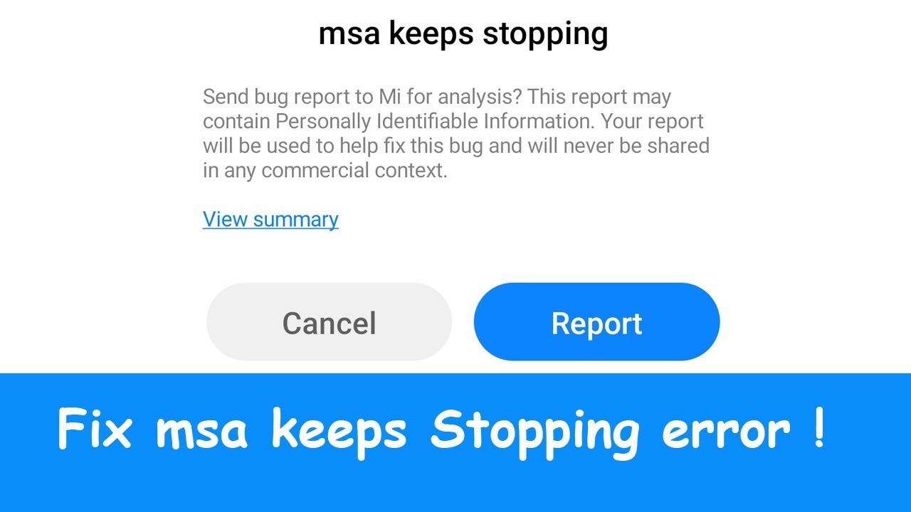 How To Fix Msa Keeps Stopping Error Mi Xiaomi Redmi Phone Poco Phone Youtube How To Fix Msa Keeps Stopping Error Mi Xiaomi Redmi Phone Poco Phone Youtube