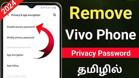 Vivo Privacy Password Remove In Tamil/How To Unlock Privacy Password In Vivo/Vivo Privacy Password