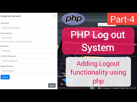 Log Out Functionality Using PHP | PHP Registration Form | PHP Tutorial for Beginners