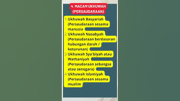 Macam - Macam Ukhuwah