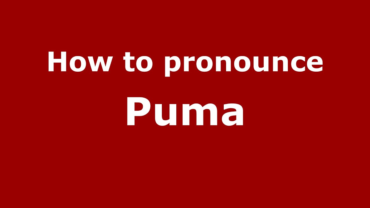correct pronunciation of puma