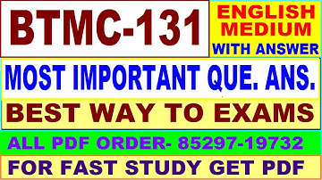 BTMC 131 important questions with answers in English || btmc 131 Previous Year Question Paper