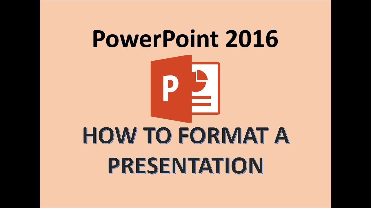 what is formatting a presentation