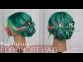 Boho Hairstyle For Short Hair | Wavy Updo