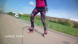 How to control speed on slopes with slalom Parallel and Lunge Turns on inline skates