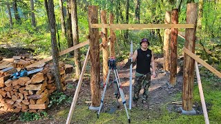 Log Woodshed Build Part 1: Foundation & Posts