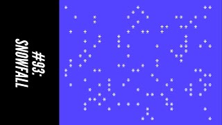 #93: Snowfall (101 Programming Tips & Tricks for the Texas Instruments TI-99/4A Home Computer)