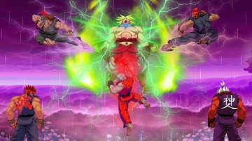 Evil Ryu, Violent Ken, Akuma & Shin Akuma Vs Broly - Street Fighter X Dragon Ball Z - Epic Battle!