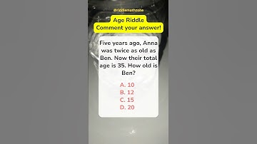 Age Riddle #shorts #maths #riddlemathzone