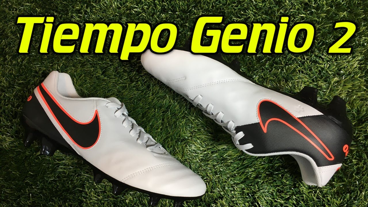 Nike Tiempo Genio 2 Pure Platinum/Hyper Orange - Review + On Feet - YouTube