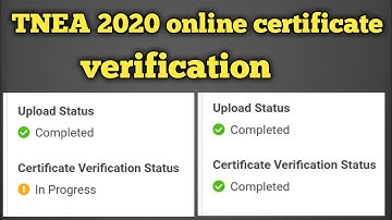 TNEA 2020 online certificate verification