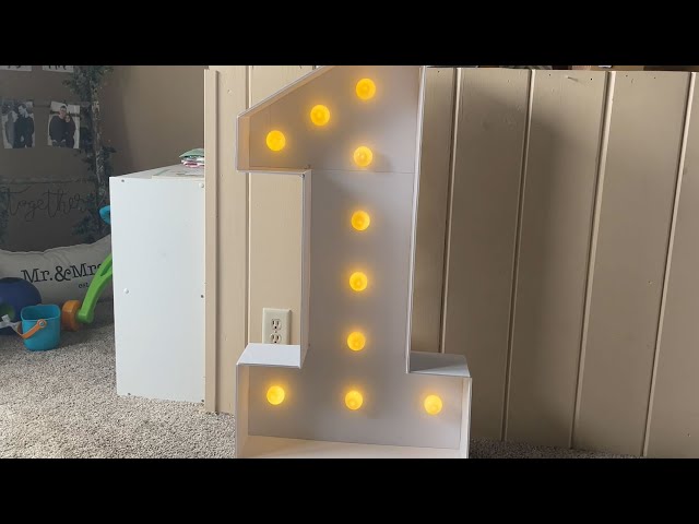 Number 1: 3FT Tall Marquee Light Up Number Set Up From Joybox Design  Customer 