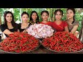 Wow cooking 30 kg chili with chicken leg crispy recipe in my family