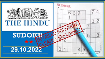 How to Solve 2 Star Hindu  Sudoku Oct 29,  2022 -  Step By Step Solution