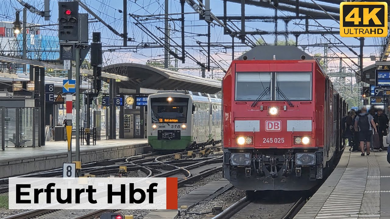 Erfurt Hbf 30.08.2025 - Vielfältiger Bahnverkehr mit ICE, IC, RE, RB & Güterzügen